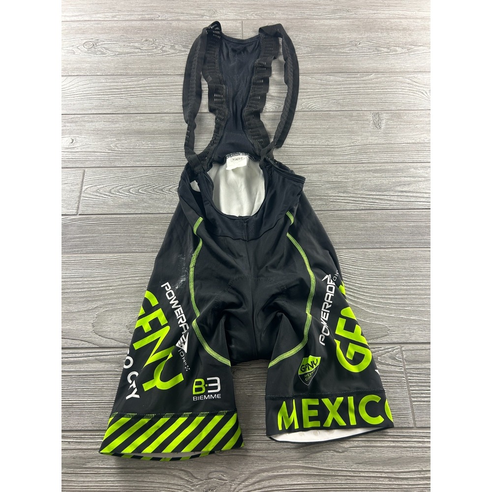 Biemme GFNY Mexico City Triathlon Padded Cycling Bibs Skin Suit Black Green XL